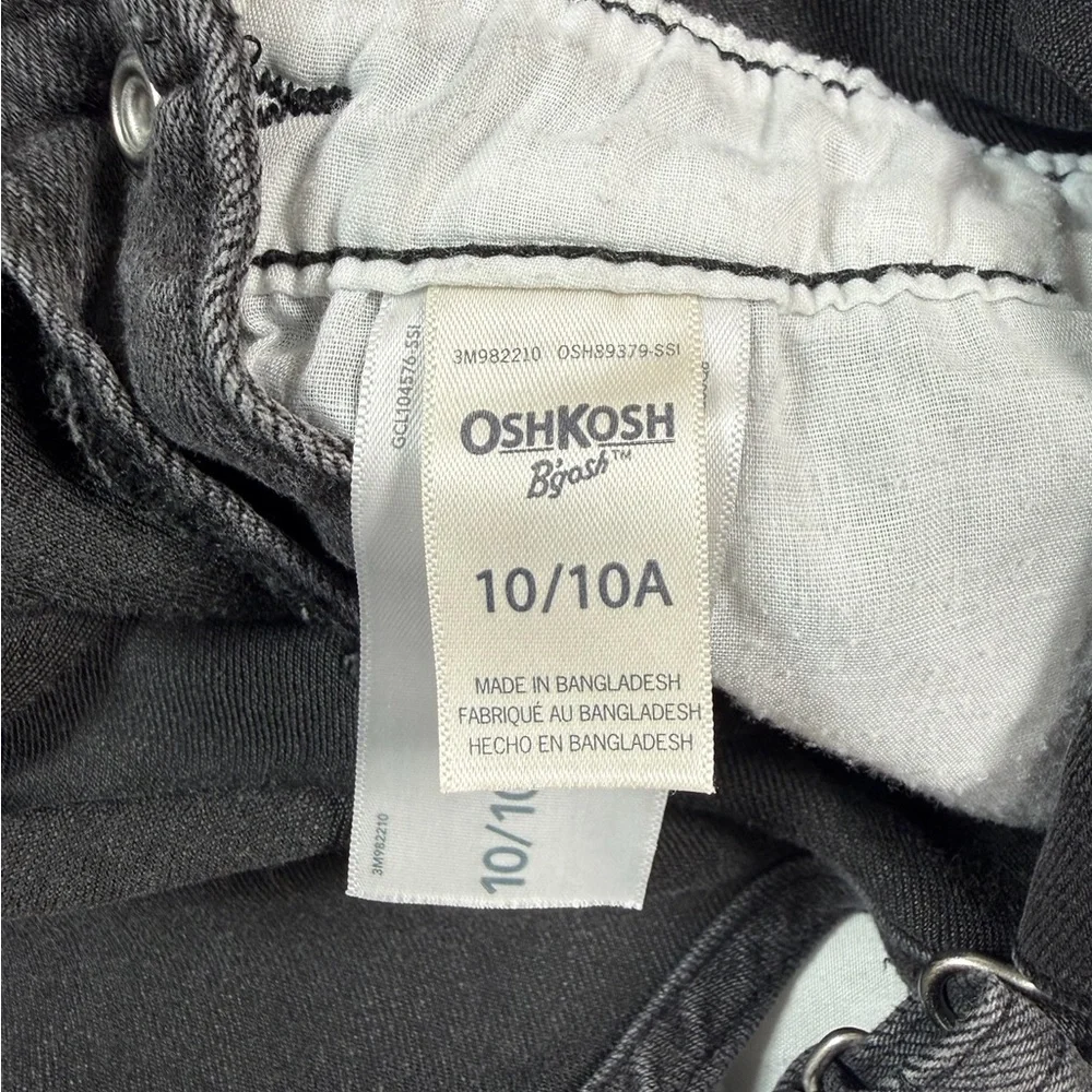 OSHKOSH BGOSH Girls Denim Jumper‎ Dress Size 10 Gray Zip Front Overall Style